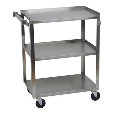 FOCUS FOODSERVICE FocusFoodService 90312 15.5 in. x 24 in. Stainless Steel Utility 3 Shelf Cart 90312